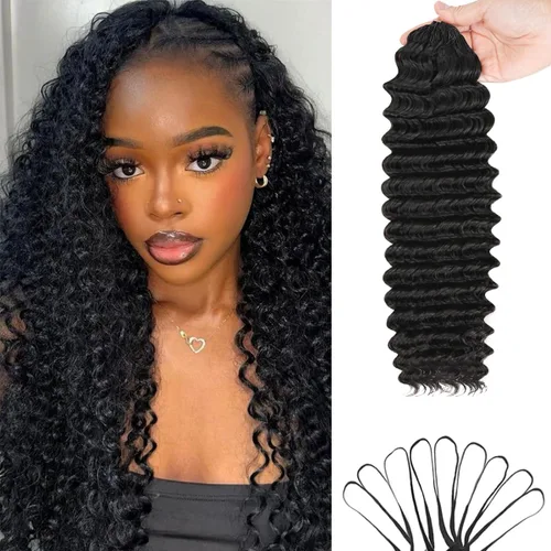 Vista 12 de Liqusee Cabello Humano para Trenzar 3.53 oz Un Paquete 14 Pulgadas Negro Natural Ondulado Rizado a Granel Cabello Humano para Trenzar Sin Trama 100%