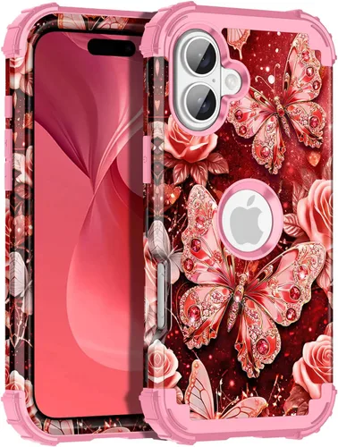 Vista 76 de Miqala Funda para iPhone 12, iPhone 12 Pro, que brilla en la oscuridad, tres capas, resistente a los golpes, protección de plástico duro + funda