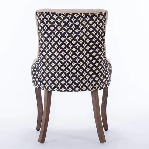 Vista 6 de A&A Furniture Ultra Side Dining Chairs Set of 2, Modern Table & Chair Sets with Thickened Fabric and Solid Wood Legs, Bronze Nail Head Accent