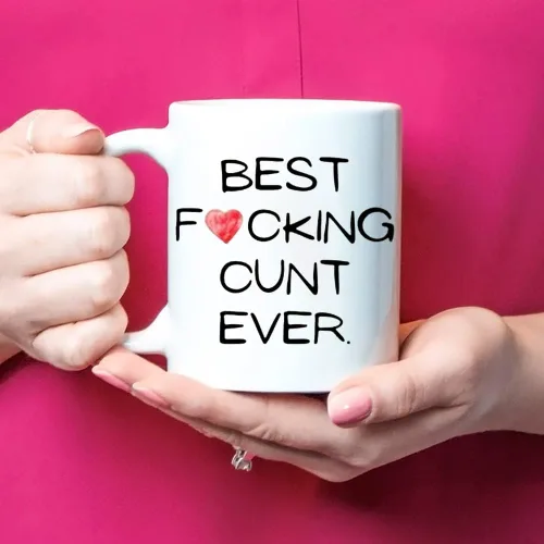 Vista 4 de Fonhark - Best Fucking Cunt Ever, Taza divertida para ella, taza de café para esposa, taza de coño, taza de café novedosa de 11 oz, color blanco