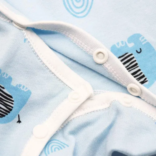 Vista 4 de COBROO Pijama unisex con pies de bebé para dormir y jugar, 100% algodón para bebés con mitones integrados de 0 a 3 meses