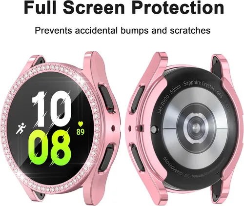 Vista 4 de Paquete de 16 unidades de protector de pantalla para reloj YUVIKE compatible con Samsung Galaxy Watch 5/4 40mm, funda suave TPU con destellos