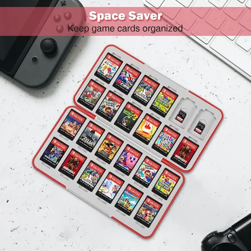 Vista 7 de KENOBEE Funda para tarjetas de juego para Nintendo Switch & Switch modelo OLED, bonita funda de almacenamiento de juegos Switch con 48