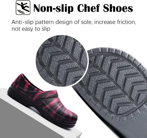 Vista 3 de Zapatos de chef para hombres y mujeres, zuecos de cocina para hombre, zapatos de cocina para hombre, zapatos de trabajo de enfermera, zapatos