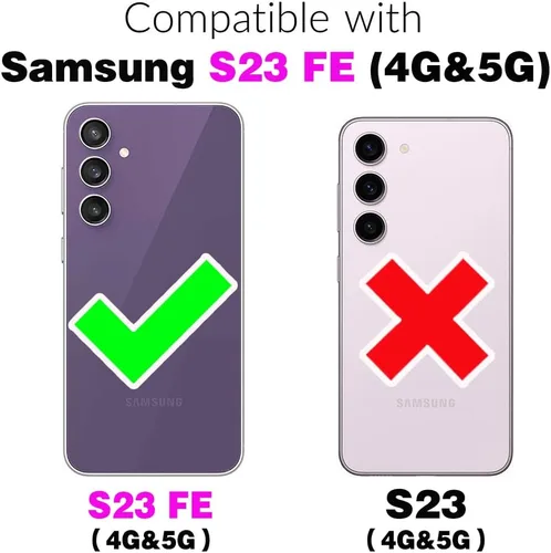 Vista 2 de Asuwish Funda de teléfono para Samsung Galaxy S23 FE 5G con protector de pantalla de vidrio templado y tarjetero con soporte para tarjetero, soporte