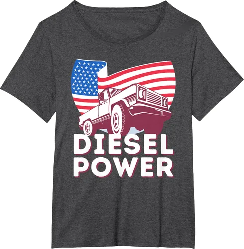 Vista 18 de Diesel Power American Flag - Camiseta de camioneta de mecánico diésel, Negro, S