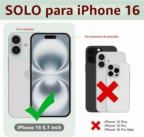 Vista 2 de Korecase Funda de teléfono para iPhone 16 con anillo de soporte, grado militar, a prueba de golpes, cuerpo completo, protección resistente para Negro