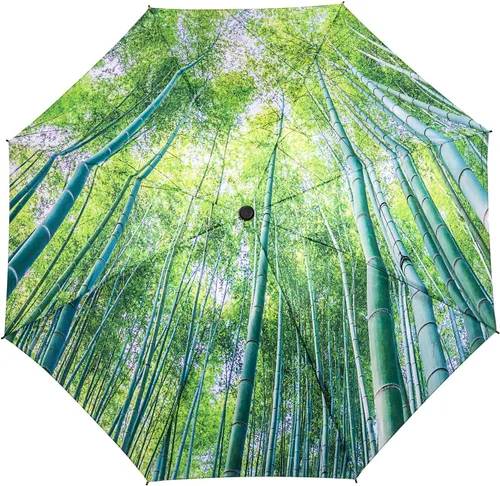 Vista 48 de LANBRELLA Paraguas plegable inverso compacto paraguas de viaje a prueba de viento automático