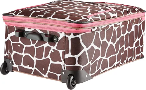 Vista 4 de Rockland Vara Softside - Juego de equipaje vertical de 3 piezas, Rosado Giraffe, Vara Softside Juego de equipaje vertical de 3 piezas