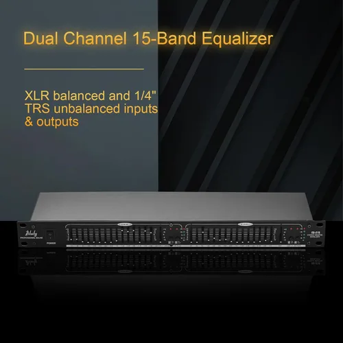 Vista 7 de Audio Ecualizador EQ-215 - Ecualizador dual de 15 bandas de 1U, montaje en rack, ecualizador gráfico estéreo de 2 canales, ecualizador estéreo