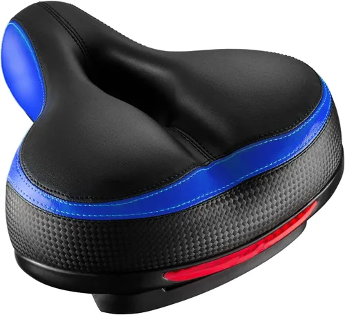 Vista 9 de Asiento de bicicleta, asiento de bicicleta más cómodo, doble absorción de golpes, espuma viscoelástica, impermeable, silla de montar de bicicleta