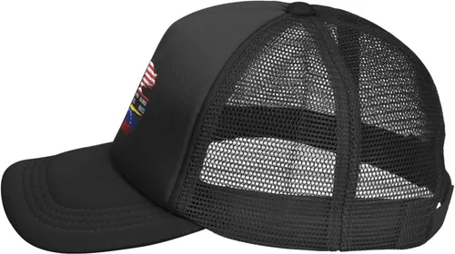 Vista 3 de Born Roots Flag Gorra de béisbol de malla sólida para papá camionero sombrero de ala plana