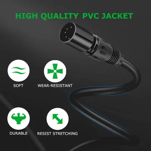 Vista 3 de HOSONGIN Adaptador de cable XLR DMX de 5 pines, 5 pies