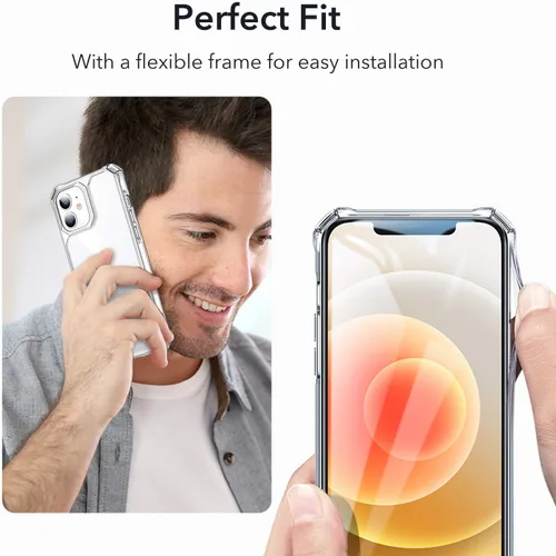 Vista 8 de ESR Funda para iPhone 12/iPhone 12 Pro, protección de grado militar, esquinas de protección de aire a prueba de golpes, parte trasera resistente al