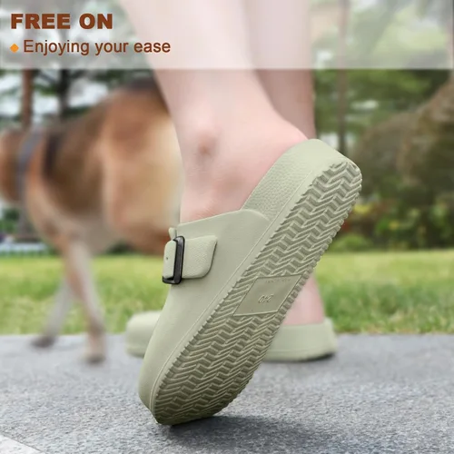 Vista 5 de KEMISANT Zuecos para Mujeres, Cómodas Sandalias Mules Pantuflas Zapatos de Enfermera y Jardín Unisex para Hombres Soporte Acolchado