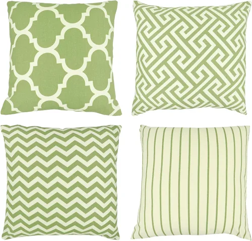 Vista 9 de PurpleEssences Juego de 4 fundas de almohada de invierno con patrón moderno de Navidad para sofá, de 18 x 18 pulgadas, funda decorativa geométrica