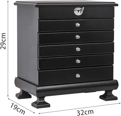 Vista 6 de Joyero de madera de 6 capas organizador de madera 6 capas con 5 cajones organizador de joyas