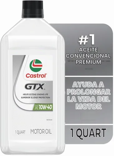 Vista 3 de Castrol Aceite de motor convencional GTX 10W-40, 1 cuarto de galón, paquete de 6