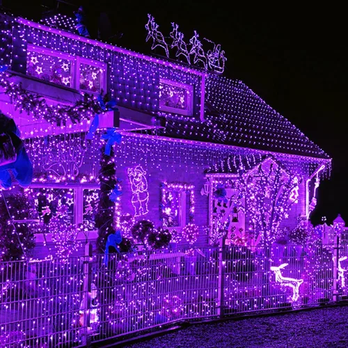Vista 5 de Guirnalda de luces de 33 pies con 100 luces LED con controlador de modos de memoria, luces extensibles al aire libre para dormitorio, boda, Navidad