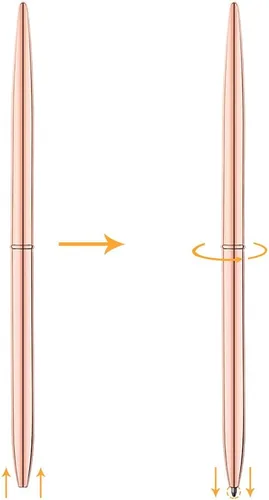 Vista 6 de Unibene Paquete de 6 bolígrafos de oro rosa, retráctiles metálicos a granel para libros de invitados de boda, regalos de negocios y suministros