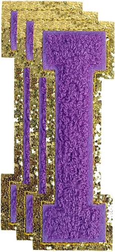 Vista 49 de 3 parches de letras de felpilla roja, parches de letras termo-adhesivas de 4-1/2" con brillantina para ropa, S