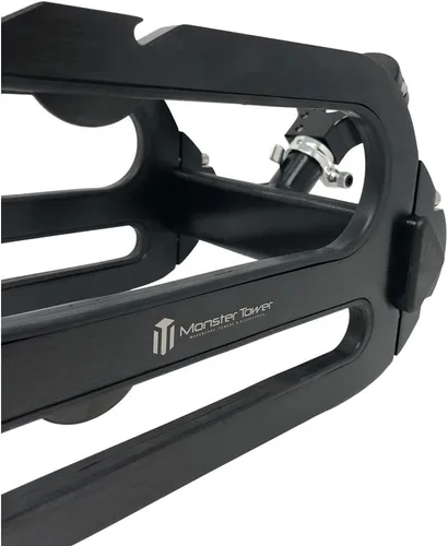 Vista 4 de Monster Tower Wakeboard Wakesurf Rack con soporte retráctil - liberación rápida, ajuste universal, rotación de 360°, parachoques de goma, cable
