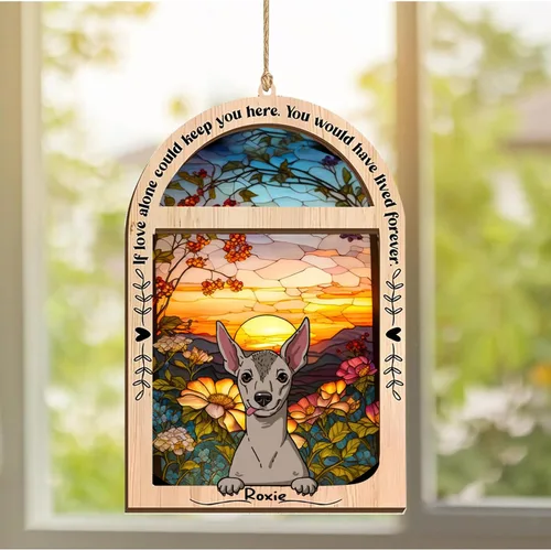 Vista 83 de LOVELYPOD Adorno de Navidad personalizado de sabueso afgano, atrapasoles con nombre, regalos de pérdida de mascotas, regalos para amantes
