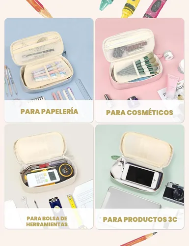 Vista 7 de Estuche Lindo para Lápices SUNEE, Funda Estética para Bolígrafos, Bolsa Grande para Lápices de Color con Cremallera, Almacenamiento y Organizador