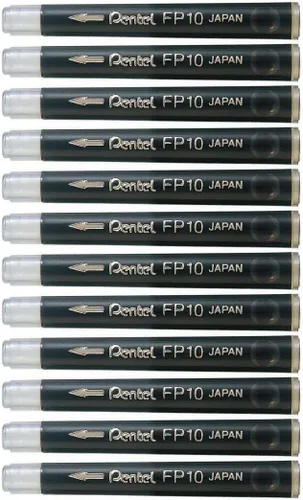 Vista 3 de Pentel Pocket Fude - Recambios para bolígrafo (FP10-A), tinta negra, paquete de 3 unidades por total 12 repuestos (importación japonesa)