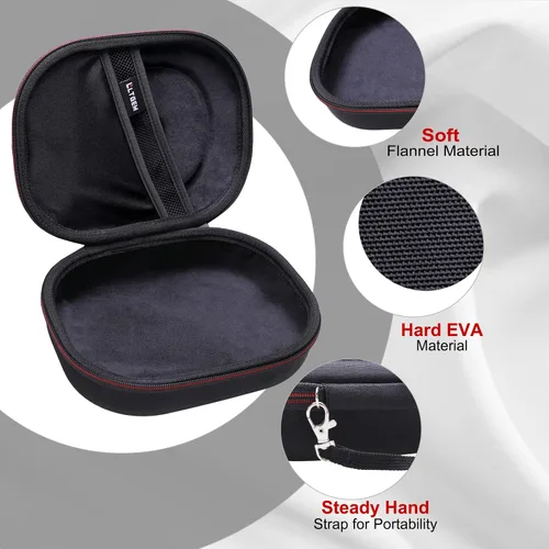Vista 8 de LTGEM - Funda rígida para auriculares JBL, color gris y negro