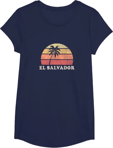 Vista 28 de El Salvador Vintage 70s Retro Throwback Design Camiseta, Azul