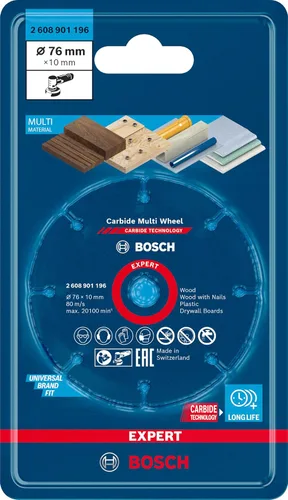 Vista 2 de Bosch Profesional 1x Expert Carburo Multi Disco de corte de rueda (para madera dura, Ø 2.992 in, accesorios Mini amoladora angular)