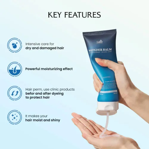 Vista 4 de LA'DOR Wonder Balm 6.8 fl oz Tratamiento Capilar Acondicionador Hidratante Proteína Seda Nutre Intensamente los Rizos con Sustancias Irreemplazables