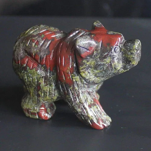 Vista 15 de Figura de oso de cristal tallada a mano de 2 '' talla de animal (ágata de encaje loco 2)