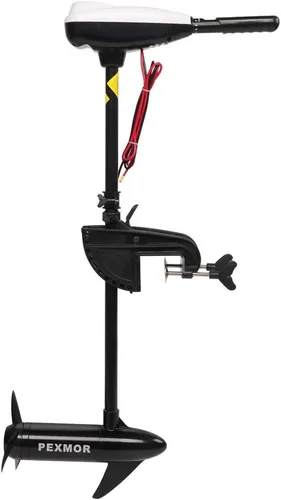 Vista 11 de PEXMOR Motor de arrastre eléctrico de 8 velocidades, motor eléctrico fuera de borda para barco con mango ajustable e indicador LED, montado
