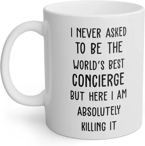 Vista 2 de World's Best Concierge Mug - Divertido regalo de conserjería - Taza de café de conserjería - Cita de conserje - Mejor conserje de todos los tiempos