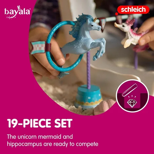 Vista 4 de Schleich bayala, regalos de unicornio para niñas y niños, juego de 18 piezas de torneo submarino mágico con juguetes de animales de sirena, a partir