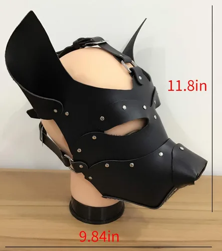 Vista 2 de Máscara de perro hecha a mano de cara completa cosplay steampunk accesorios de disfraz de Halloween