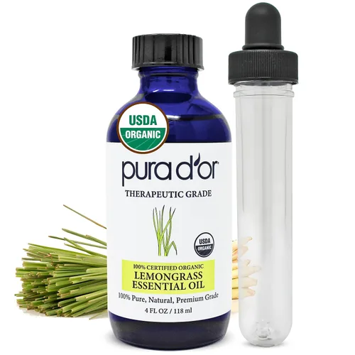 Vista 5 de PURA D'OR Paquete de aceites esenciales de lavanda orgánica (4 onzas) y citronela (4 onzas) para aromaterapia, relajación, masaje