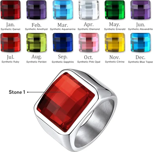 Vista 3 de Bestyle S925 Sterling Silver Cubic Zirconia CZ Band Rings for Men Boys, Sparkling Simulated Diamond Ring Promise Ring for