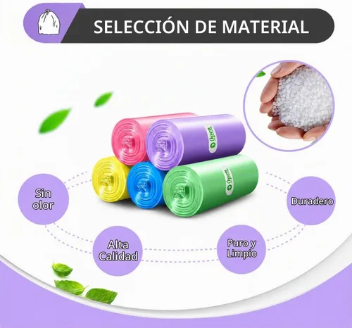 Vista 6 de Teivio Pequeñas bolsas de basura transparentes coloridas de 3 galones y 150