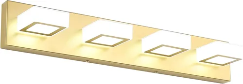 Vista 10 de Ralbay Luces Doradas para Tocador de Baño 3 Luces LED Modernas Luces Doradas para Tocador Sobre Espejo Accesorio Luz de Pared Dorada para Tocador