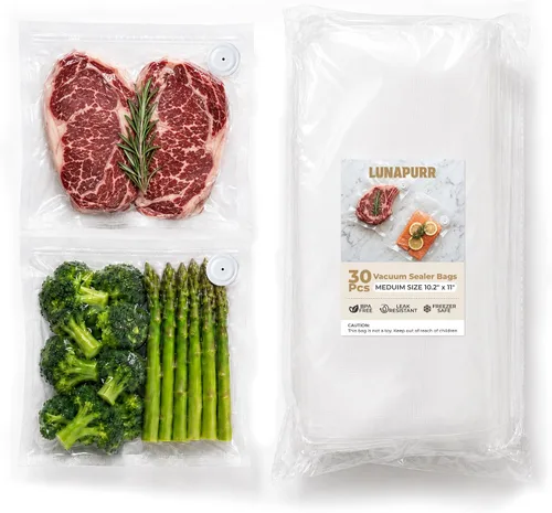 Vista 10 de LUNAPURR 30 bolsas reutilizables selladoras al vacío para alimentos, 10.2 x