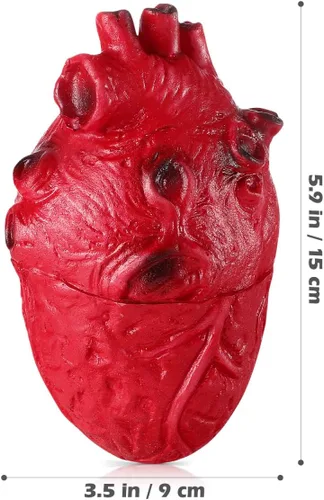 Vista 3 de PRETYZOOM Accesorio de corazón falso de Halloween, modelo de corazón de resina exprimible, parte del cuerpo humano sangriento de simulación