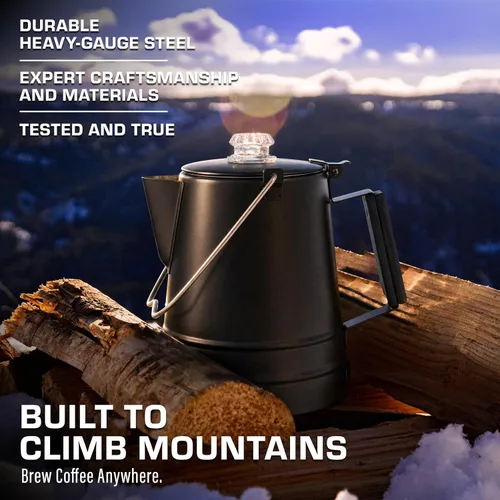 Vista 5 de COLETTI Butte Coffee Percolator Camping - Cafetera percoladora, sin aluminio ni plástico [negro, 14 tazas]