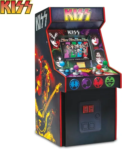 Vista 5 de The Bradford Exchange KISS - Escultura arcade, miniatura iluminada con arte retro, 6 x 3 x 3.5 pulgadas, reproduce música