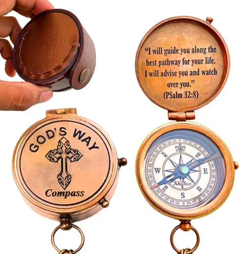 Vista 7 de Brújula God's Way - Regalos de bautismo y graduación para niños y hombres, regalos católicos e inspiradores