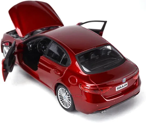 Vista 6 de HTLNUZD Bburago - Coche de carreras de aleación 1/24 para Alfa Romeo Giulia, coche deportivo estático, exhibición de vehículos de fundición a