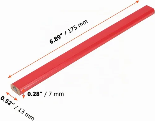 Vista 2 de SINJEUN 144 lápices de carpintero rojo de 7 pulgadas, lápiz de madera plano octogonal, lápices profesionales de grafito duro duro de grafito duro