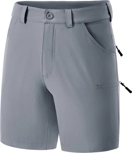 Vista 2 de FitsT4 Sports Pantalones cortos para hombre con entrepierna de 7 pulgadas, elásticos, resistentes al agua, pantalones cortos de senderismo